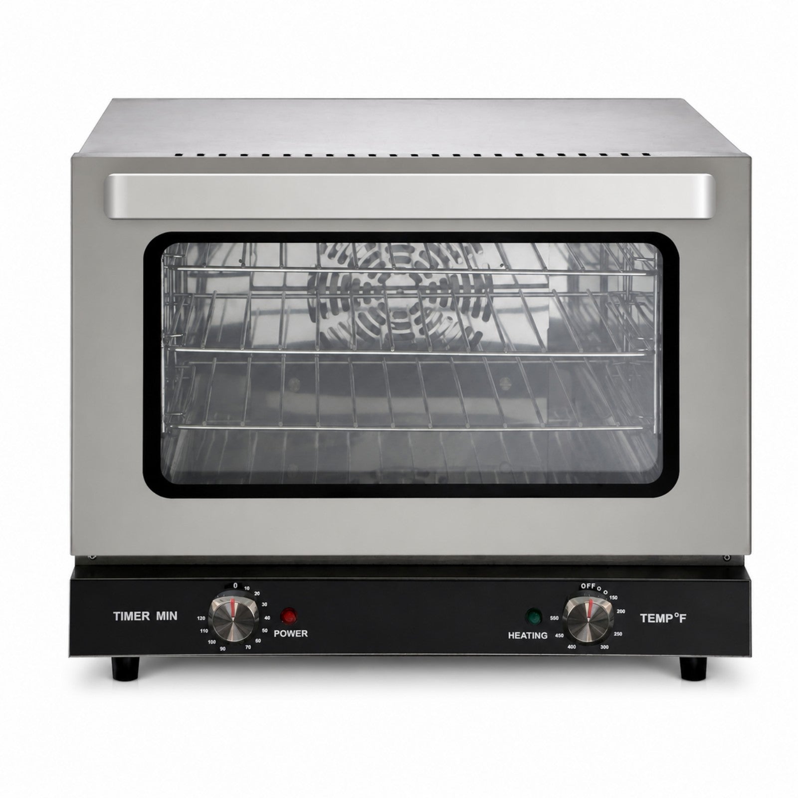 EasyRose 21L Commercial Countertop Convection Oven, 1440W, 3 Racks, Stainless Steel, 150–500°F