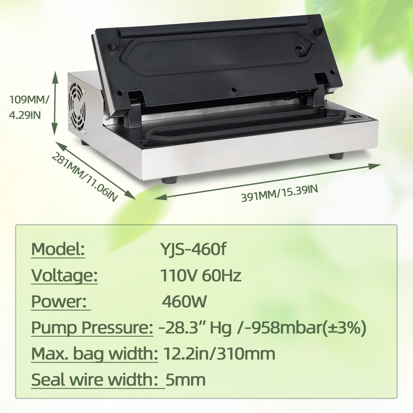 MorganGastro Commercial Food Sealer Machine, Dual Pumps Chamber Vacuum Sealer for Preserving Meat and Sous Vide, Max. Bag 12.2in Width, Automatic Vacuum Programmable Digital Display,110V 460W - Image 2