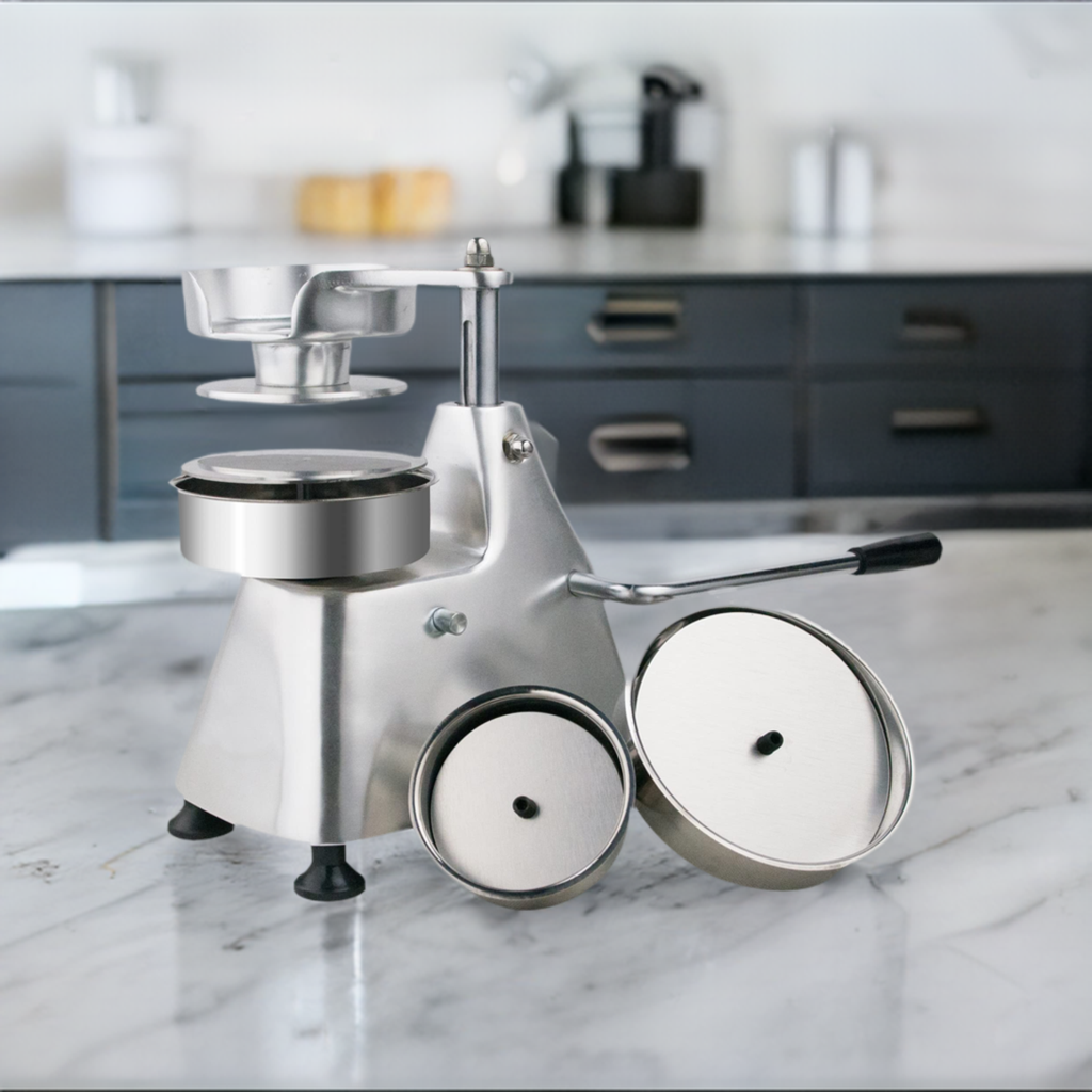 (Official Refurbishment)MorganGastro Commercial Burger Press 3 in 1 Heavy Duty Hamburger Press, Hamburger Patty Maker, with Three Size Trays 4"/5"/6", Includes 1500 Pcs Patty Papers