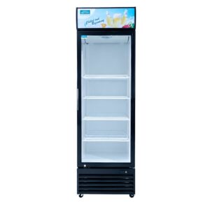 MorganGastro 15.2 Cu. Ft. / 430L Commercial Glass Door Merchandiser with Lightbox, 4 Adjustable Shelves and LED Lighting