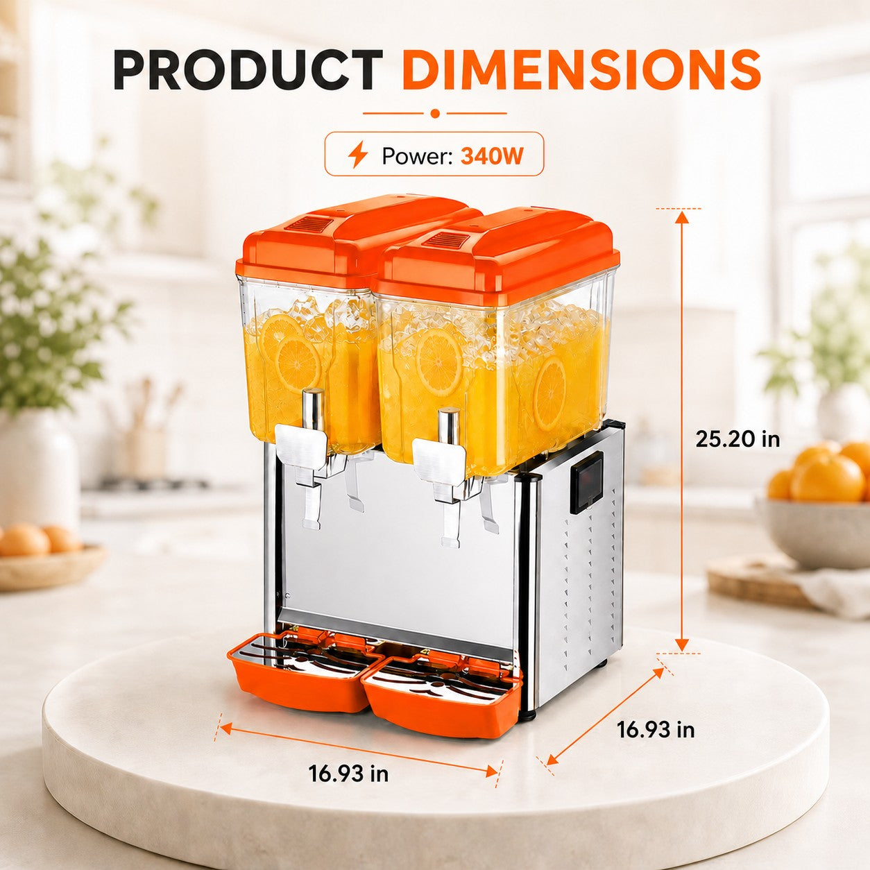MorganGastro 2 x 12L Dual Bowl Refrigerated Beverage Dispenser, Commercial Juice Dispenser for Cold Drinks - Image 2