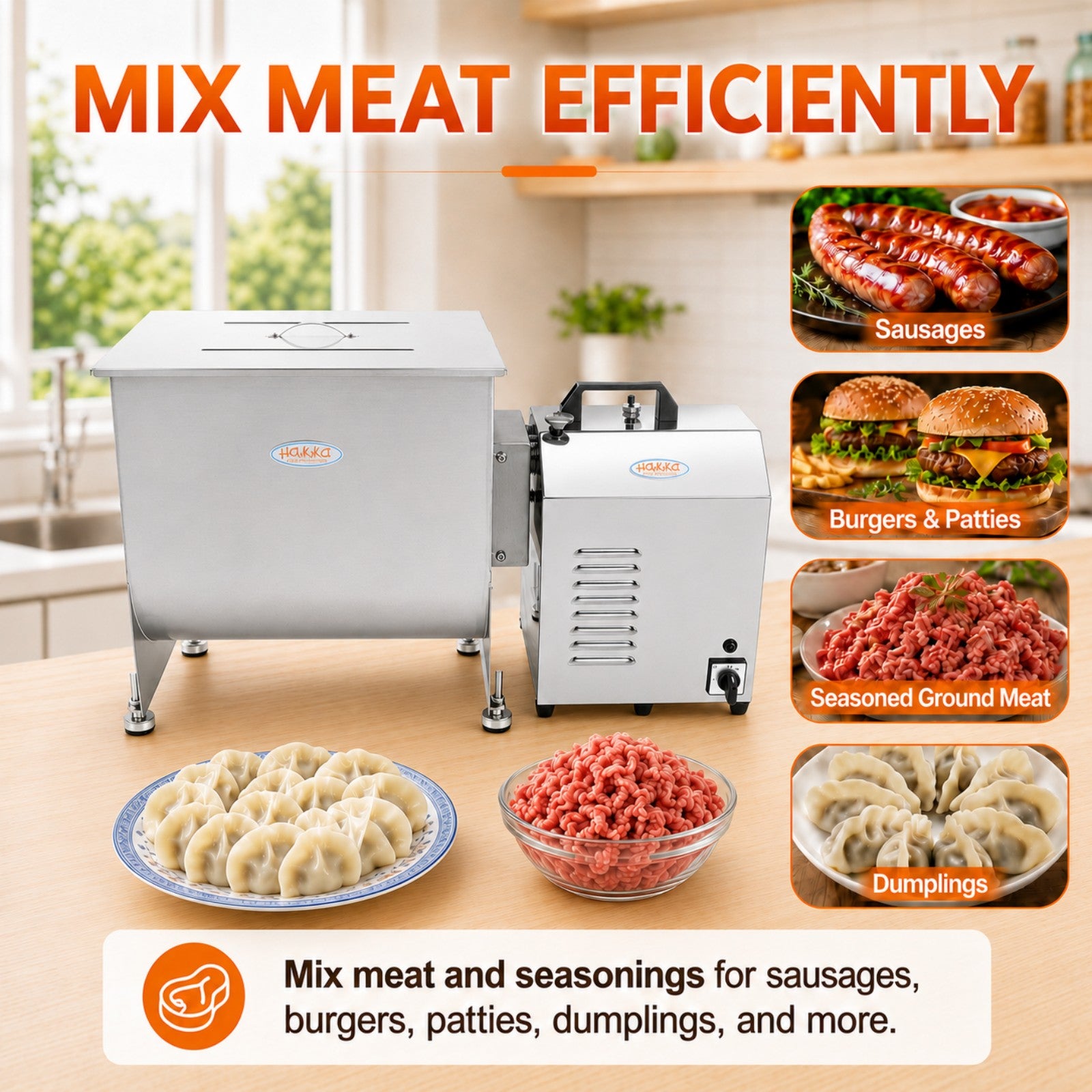 MorganGastro 30L/60 lbs Commercial Electric Meat Mixer with Motor, Stainless Steel Mixing Machine - Image 8