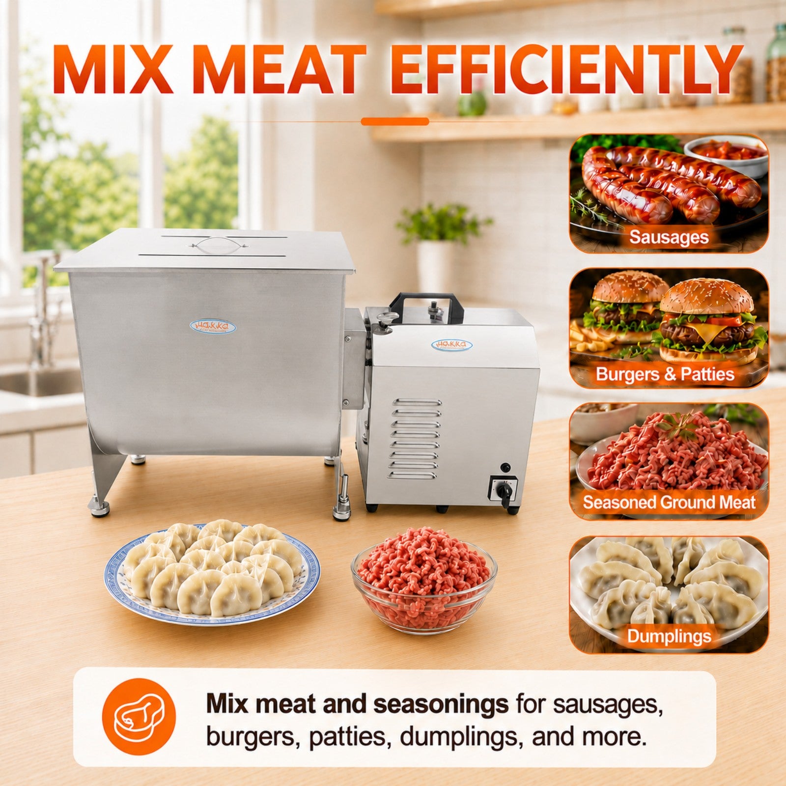MorganGastro 45L/90 lbs Commercial Electric Meat Mixer with High-Power Motor, Stainless Steel Mixing Machine - Image 8