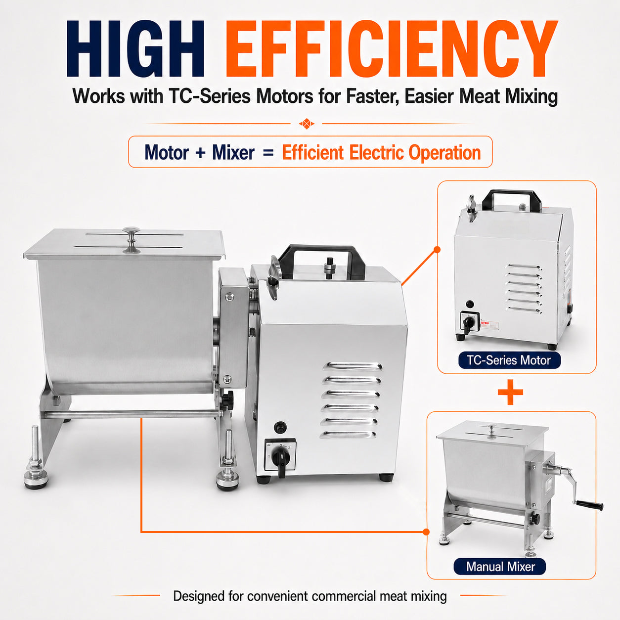 MorganGastro 37.5L/85 lbs Commercial Electric Tilting Meat Mixer with High-Power Motor, Stainless Steel Mixing - Image 6