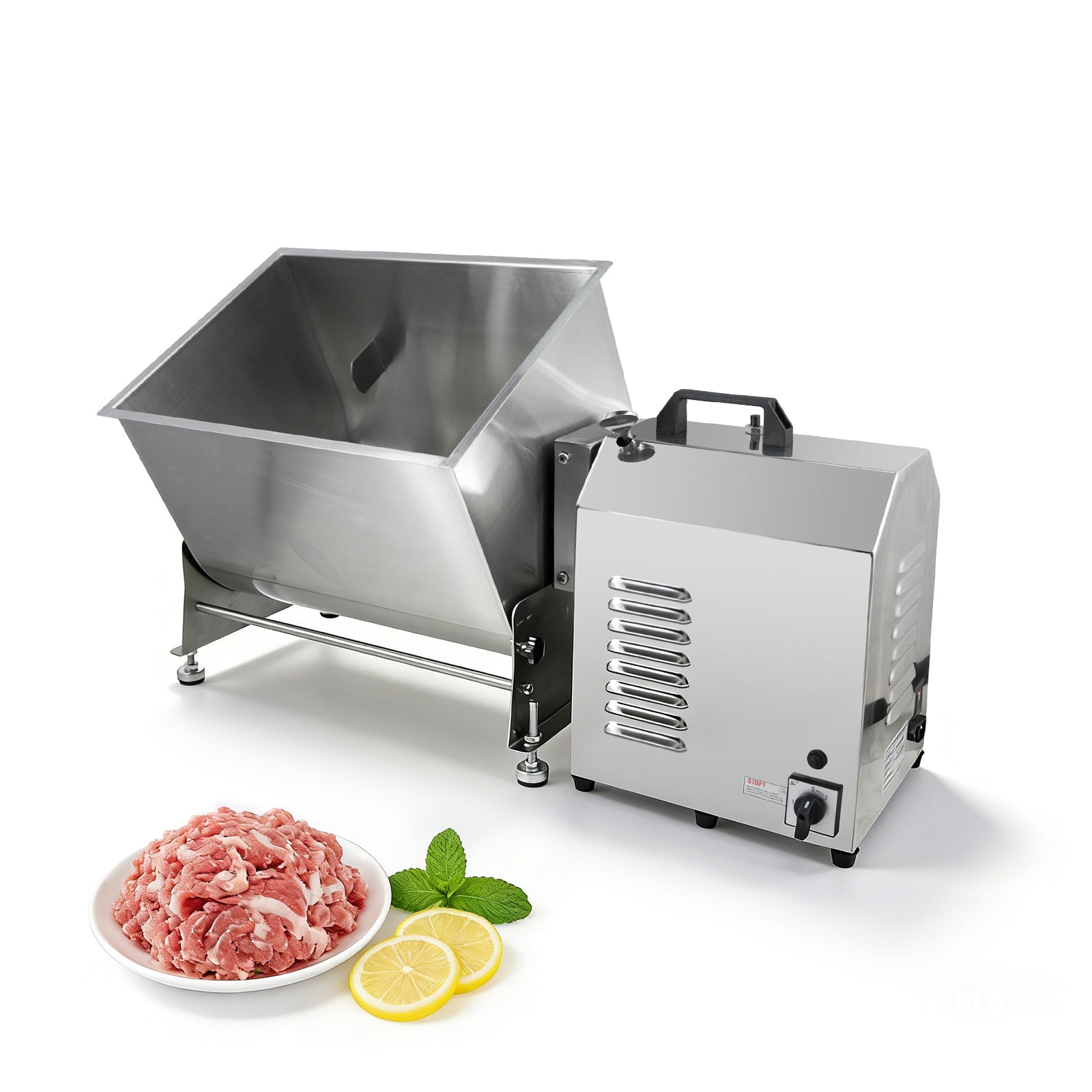 MorganGastro 37.5L/85 lbs Commercial Electric Tilting Meat Mixer with High-Power Motor, Stainless Steel Mixing