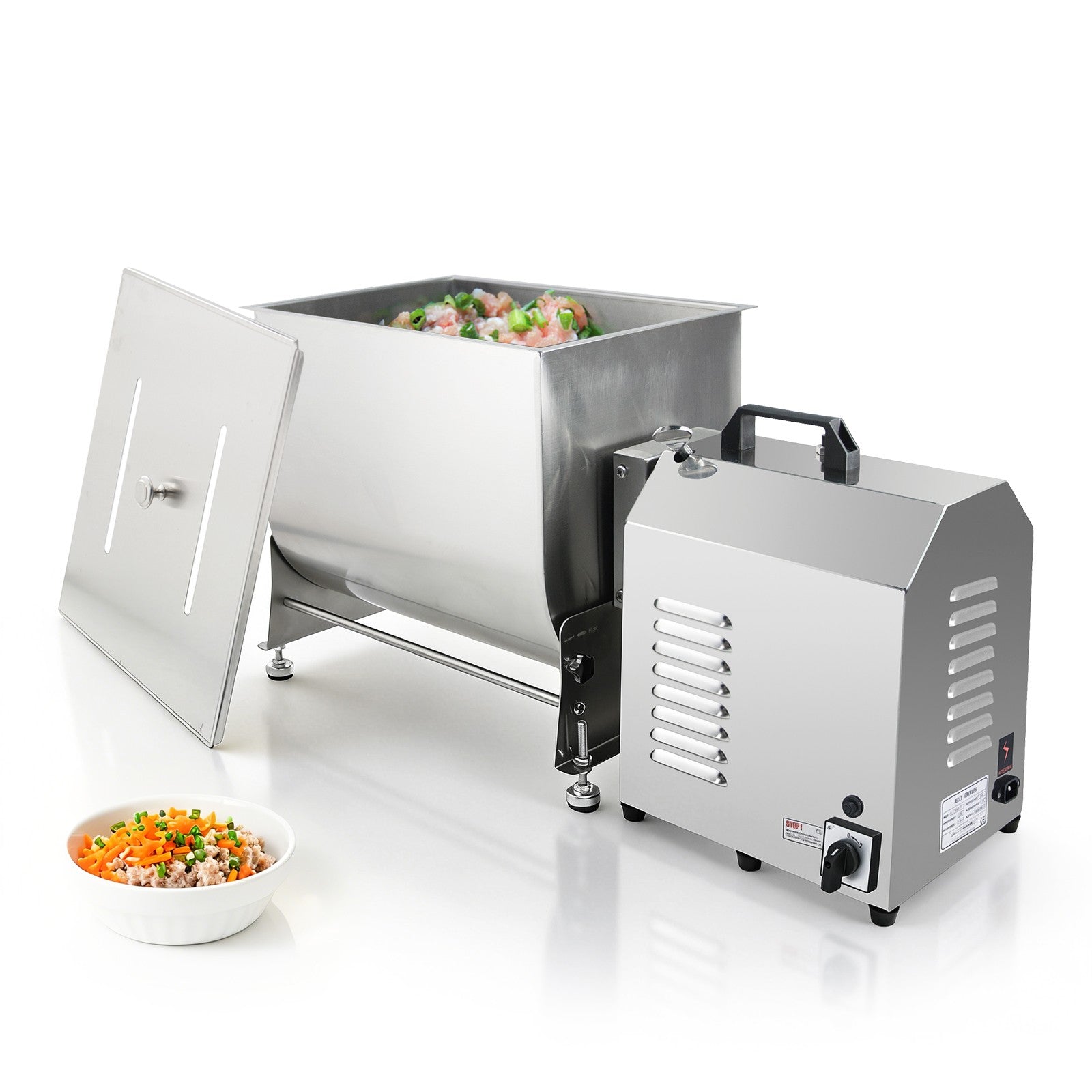 MorganGastro 45L/90 lbs Commercial Electric Tilting Meat Mixer with High-Power Motor, Stainless Steel Mixing Machine