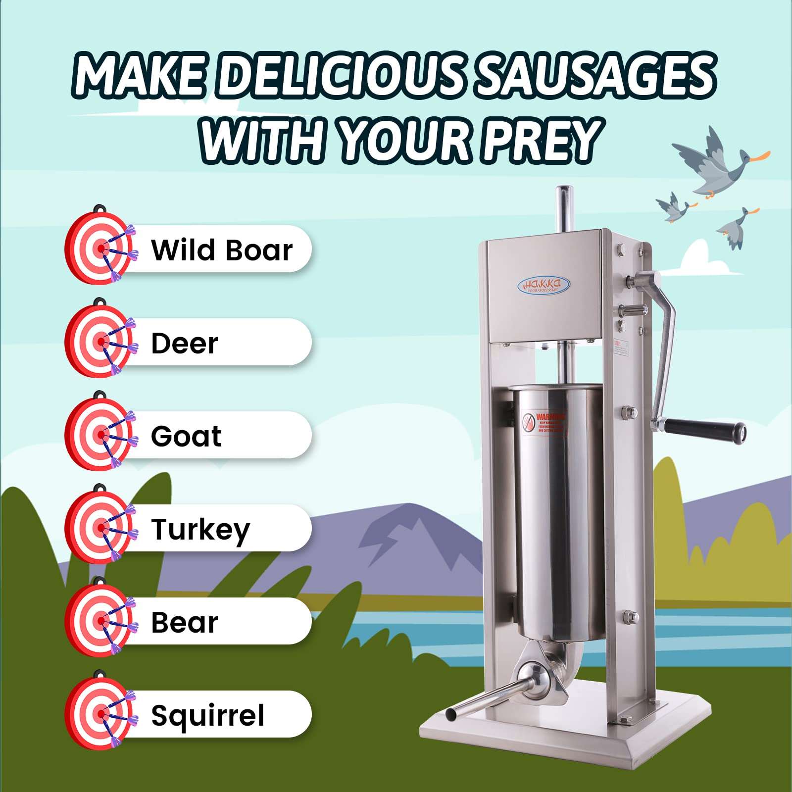 MorganGastro 15 Lb/7L 2 Speed Vertical stainless sausage stuffer(Official Refurbishment)