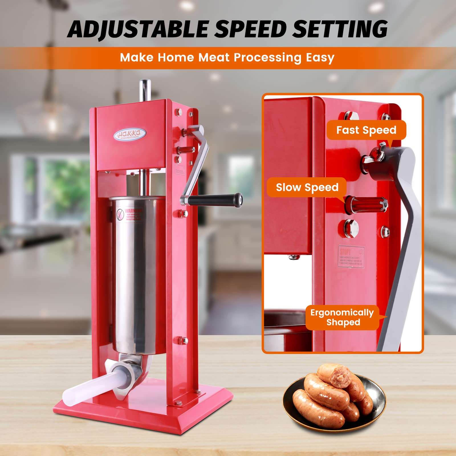 MorganGastro 11 Lb/5 L Spray-painted Vertical Sausage Stuffer - Image 2