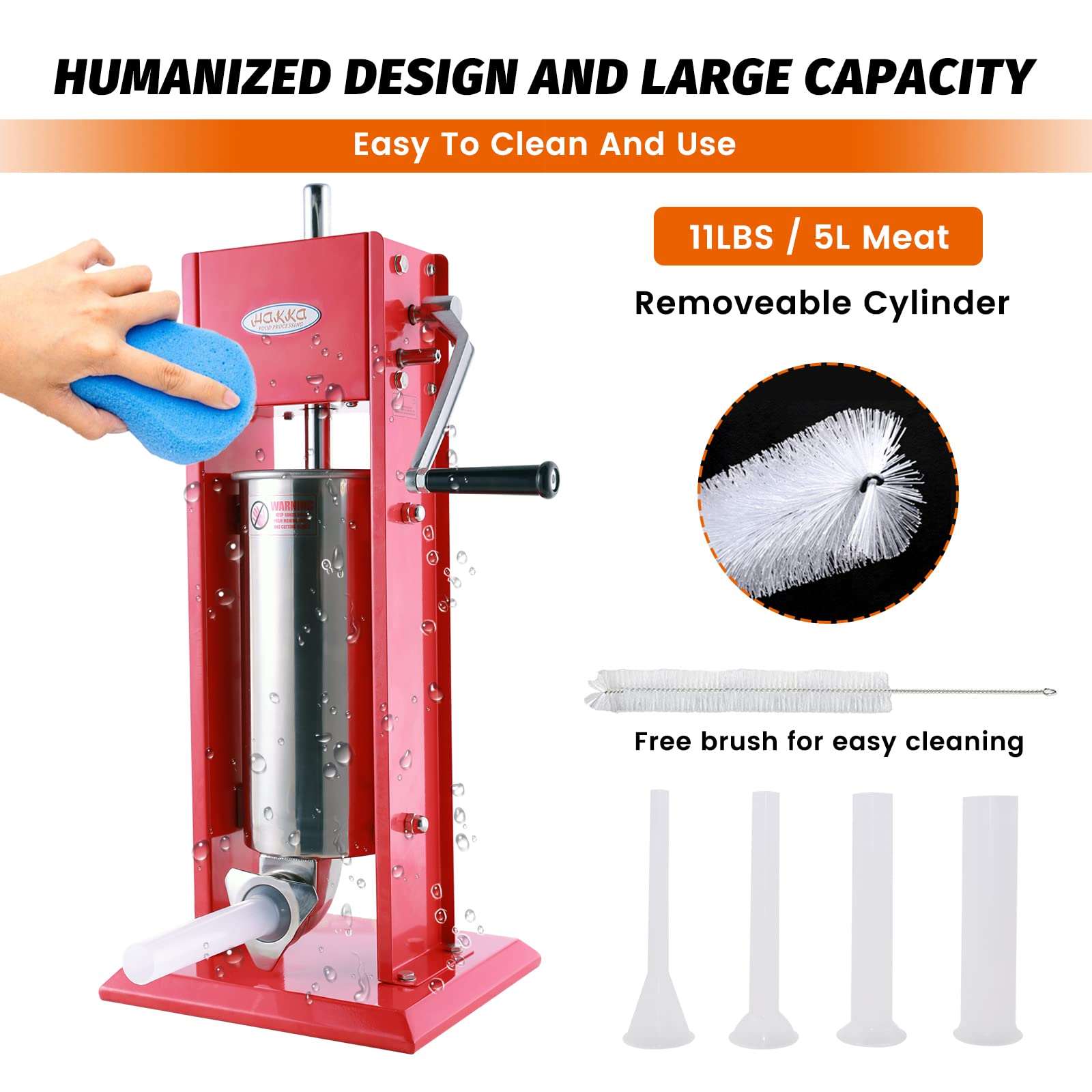 MorganGastro 11 Lb/5 L Spray-painted Vertical Sausage Stuffer(Official Refurbishment) - Image 6