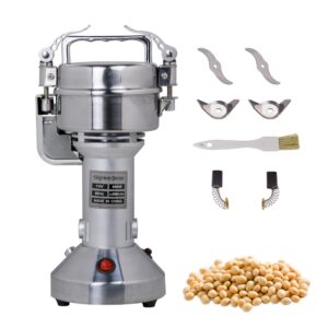 MorganGastro Grain Mill 100g High Speed Food Electric Stainless Steel Powder MillSeeds Flour Nut Pill Wheat Corn Herbs Spices Powder Machine，650W