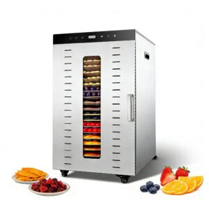 MorganGastro Stainless Steel Food Dehydrator 24 Layers Fruit Vegetable Dryer Machine, 2000W