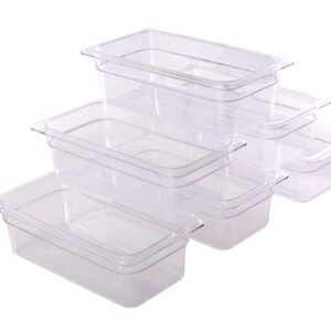 Clivia 6 Pack 1/3 Size Food Pan 2.5" Deep Polycarbonate Storage Prep Container