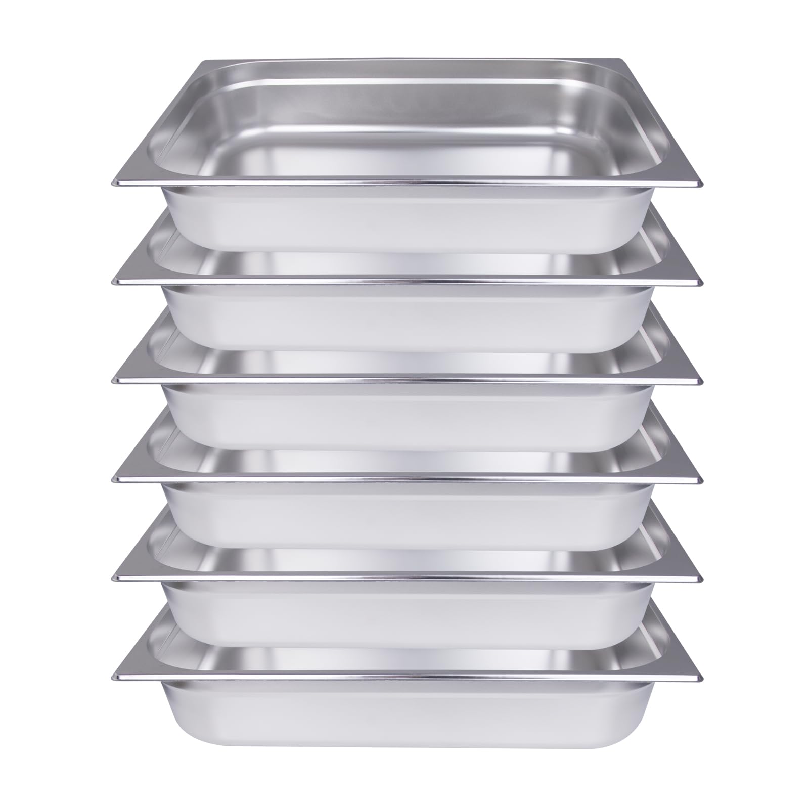 Clivia Hotel Pans Full Size 4inch Deep 1/1 Stainless Steel Steam Table Pans 6Pack