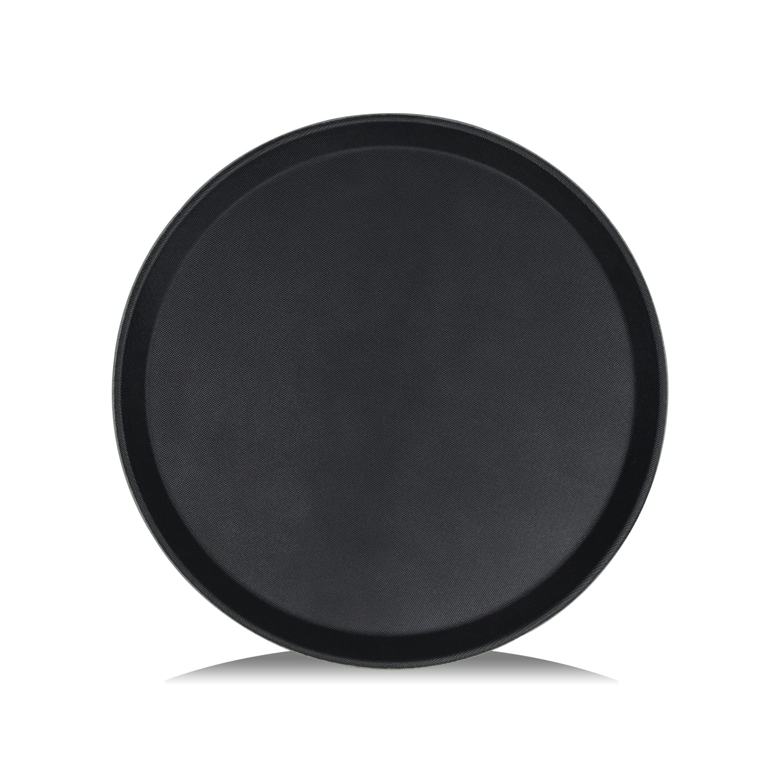 Clivia 6 Pack Restaurant Grade Non-Slip Tray,Fiberglass Serving Trays,Round,16-inch,Plastic,Black - Image 4