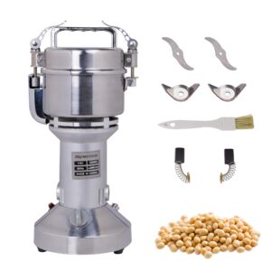 MorganGastro Grain Mill 200g High Speed Food Electric Stainless Steel Powder MillSeeds Flour Nut Pill Wheat Corn Herbs Spices Powder Machine,1200W