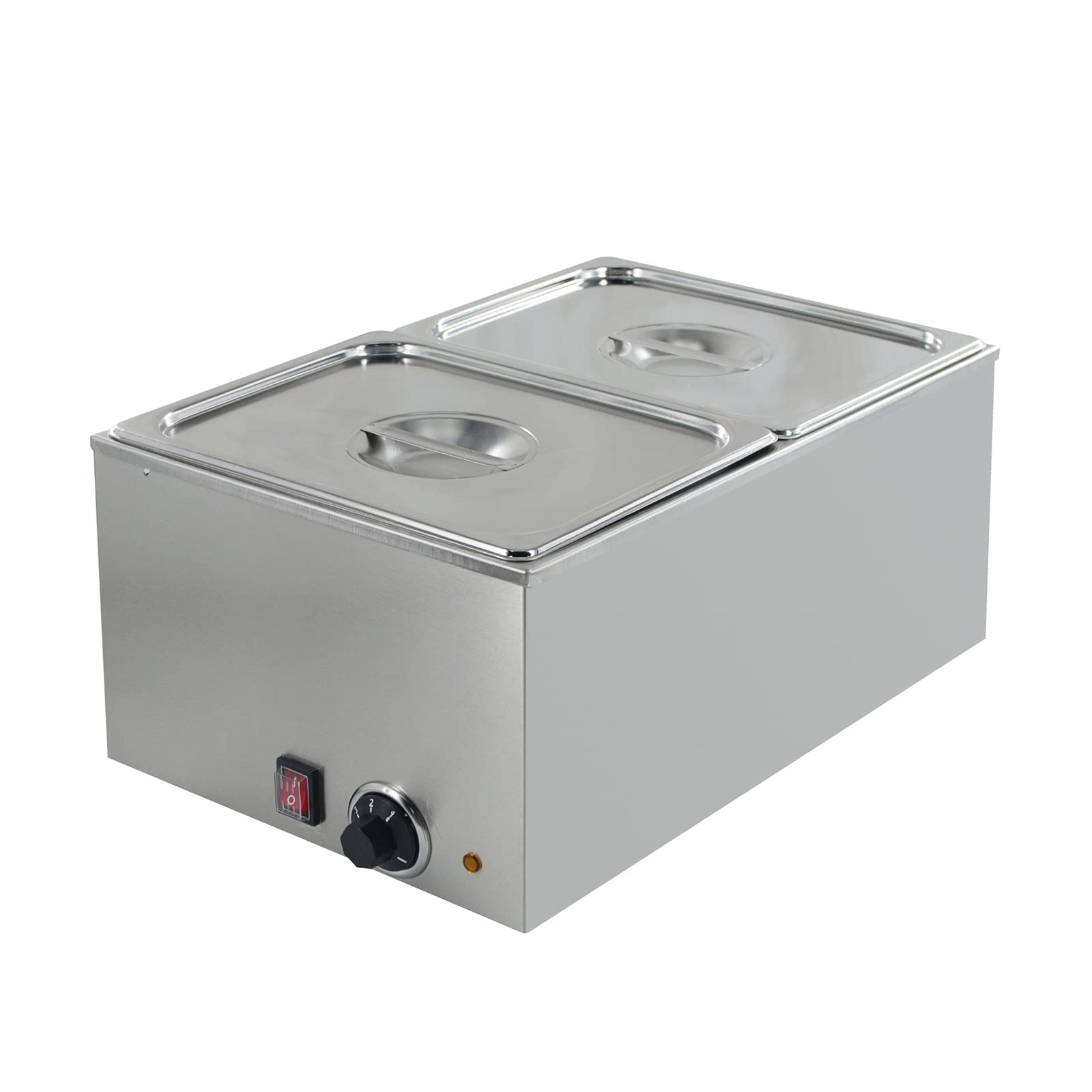 EasyRose Commercial Food Warmer 2-Pan Steam Table Food Warmer with Temperature Control & Lids, Electric Warming Trays for Food or Sauces-120V, 1200W, 10.6 QT/Pan(Official Refurbishment) - Image 6