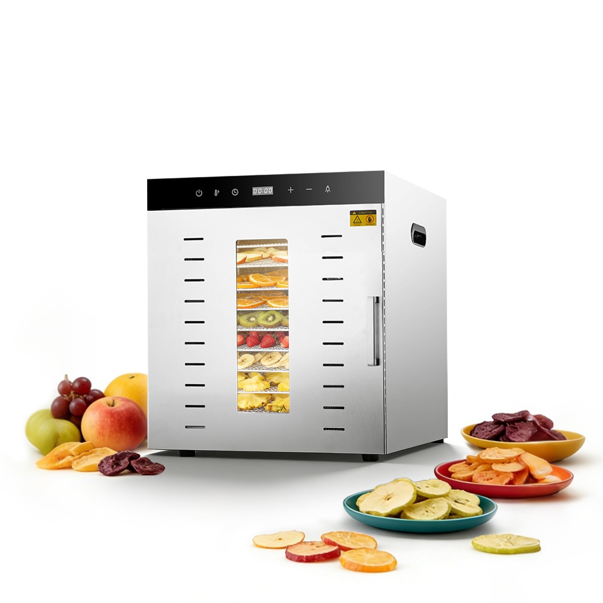 MorganGastro Commercial 12 Tray Food Dehydrator Electric Meat Fruit Jerky Dryer Machine, 1500W