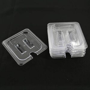 Jiwins MorganGastro 6 Pack 1/6 Size Polycarbonate Food Storage Pan Notched Lid Container Cover