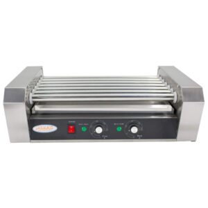 EasyRose Commercial Electric 18 Hot Dogs 7 Rollers Grilling Warmer Cooker