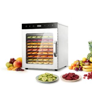 MorganGastro Food Dehydrator 10 Tray for Meat Fruit Jerky Dryer Blower Machine 800W
