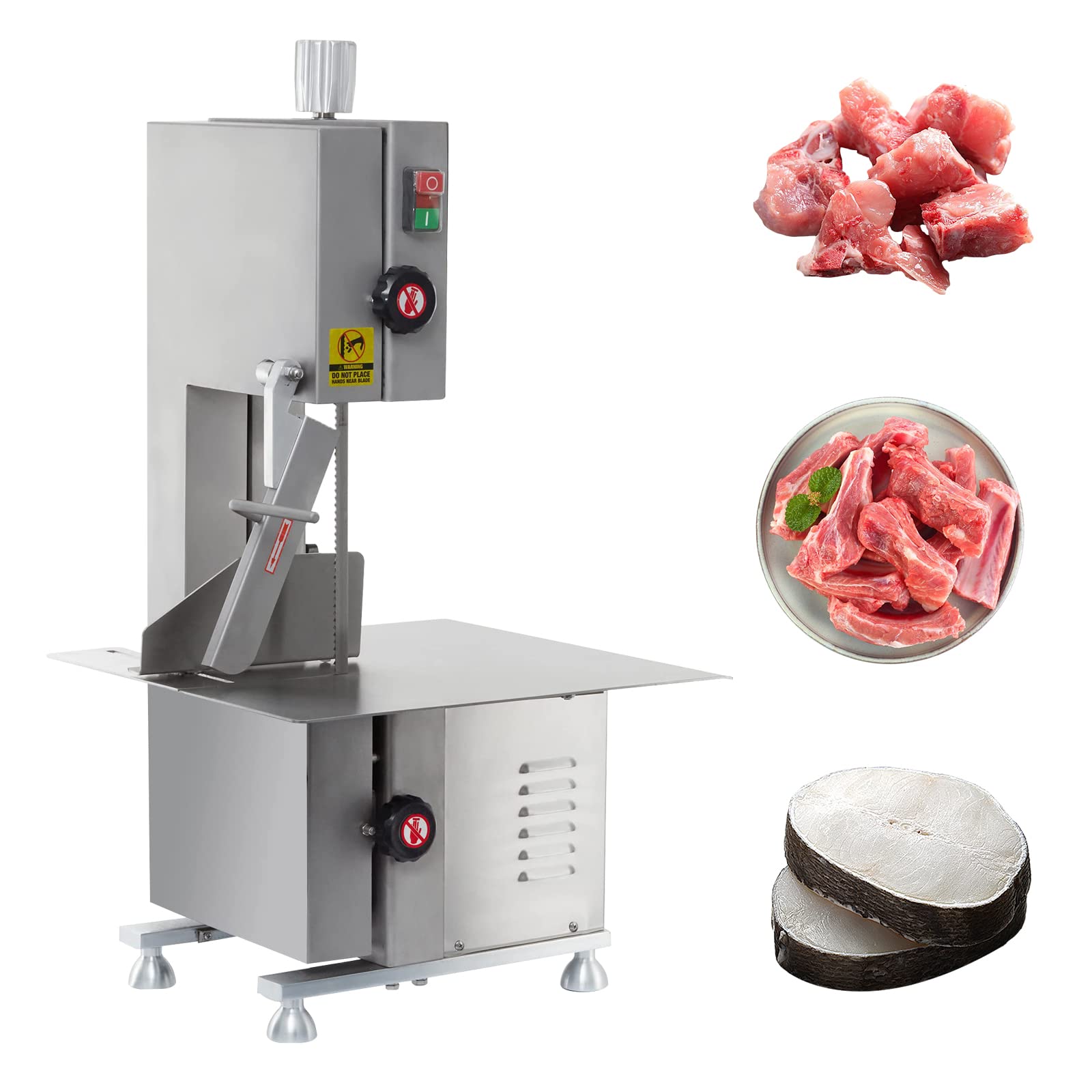 MorganGastro Bone Saw Machine 65" Electric Butcher Bandsaw Countertop Meat Bone Cutter