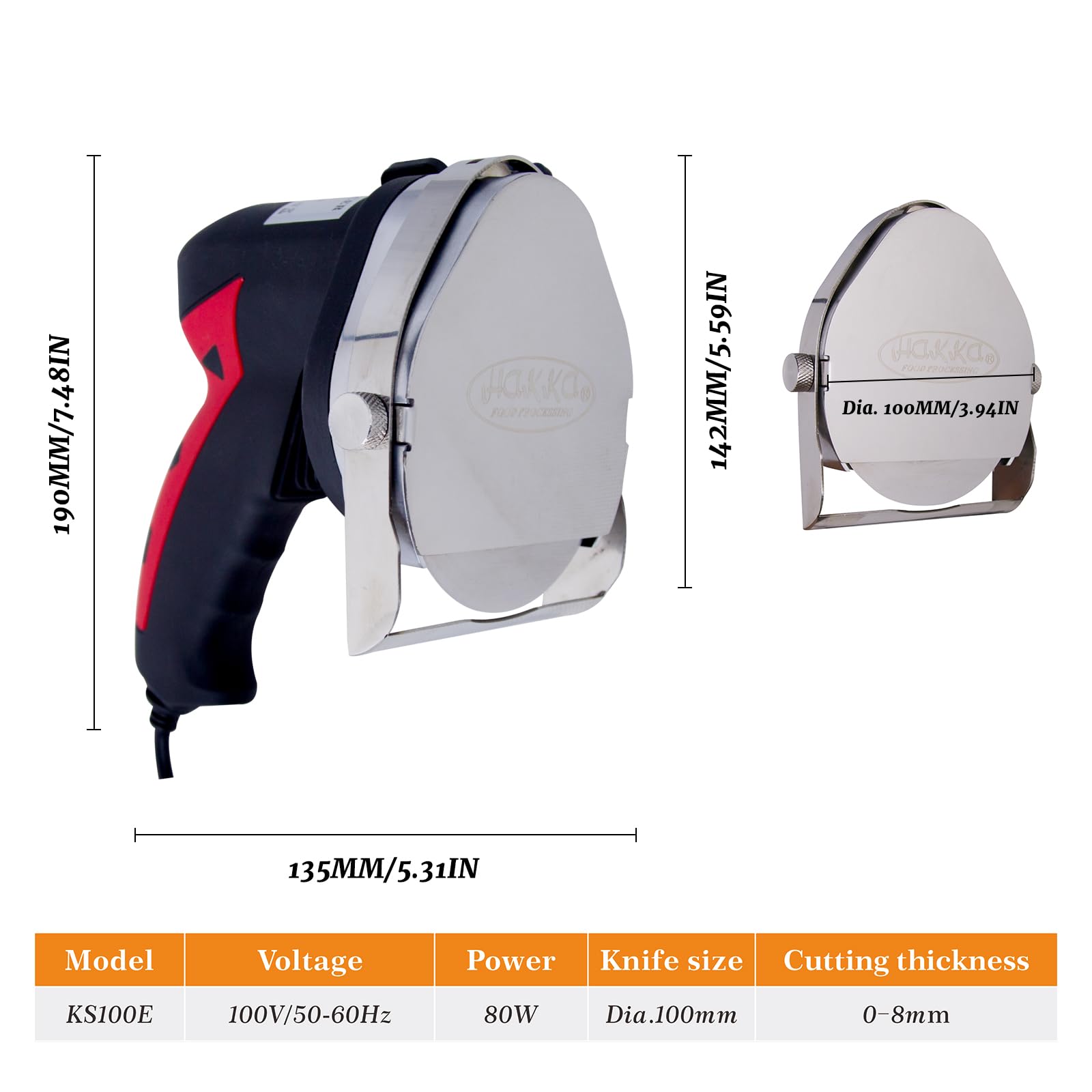 MorganGastro Electric Kebab Knife 80W BBQ Doner Gyros Knife Gyro Cutter 2 Blades Adjustable Thickness 0-8mm - Image 3