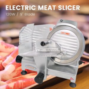 MorganGastro Electric 9" Blade Meat Slicer Commercial 120W Deli Kitchen Food Cutter
