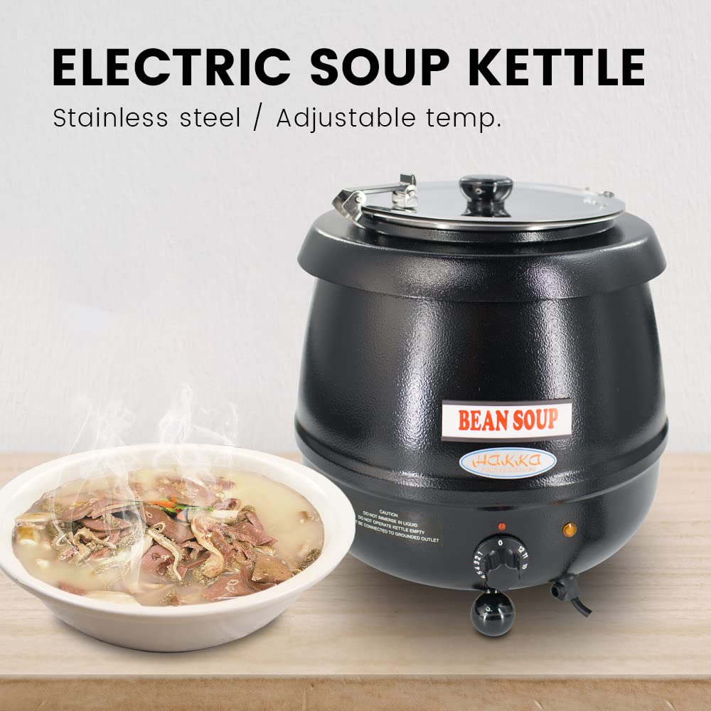 EasyRose 11 Qt Commercial Soup Warmer, Electric Soup Kettle with Hinged Lid and Stainless Steel Insert Pot - Image 2
