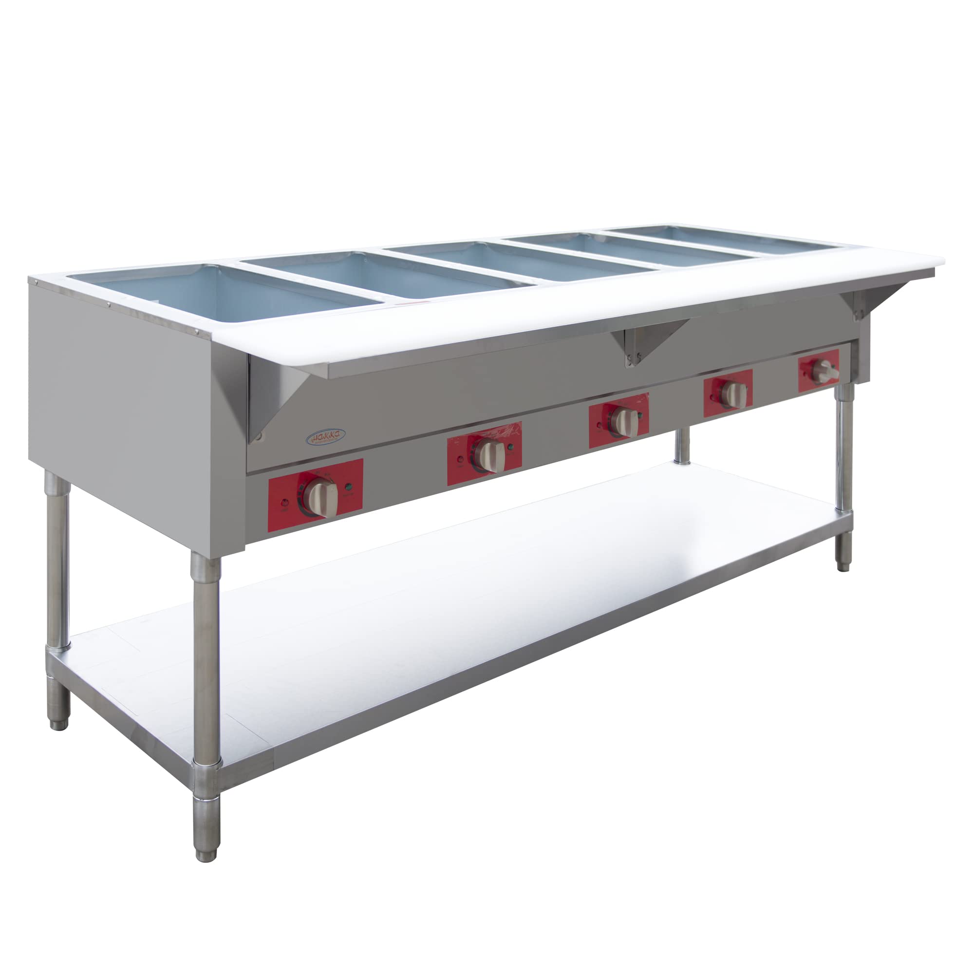 EasyRose Electric Steam Table Food Warmer, 5-Pot Countertop Steam Table Stainless Steel Catering Food Warmers for Parties/Buffet/Catering/Restaurants, 120V/2500W - Image 2