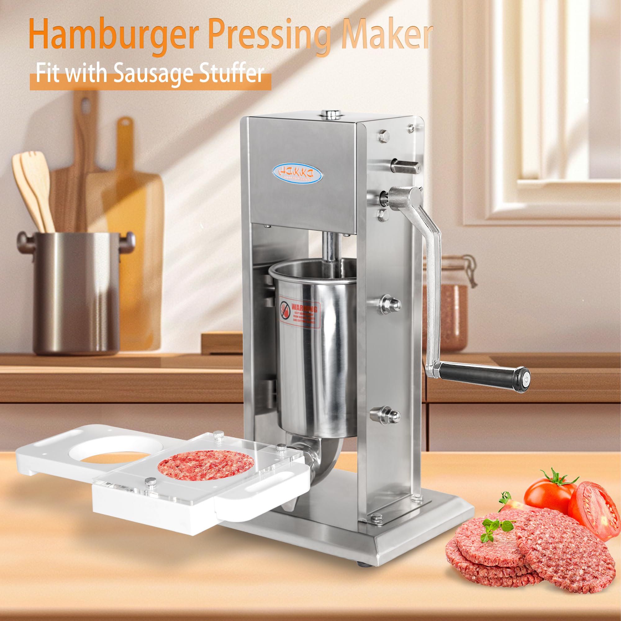 MorganGastro Hamburger Patty Maker Auto Universal Attachment Fit with Meat Grinder and Sausage Stuffer - Image 2