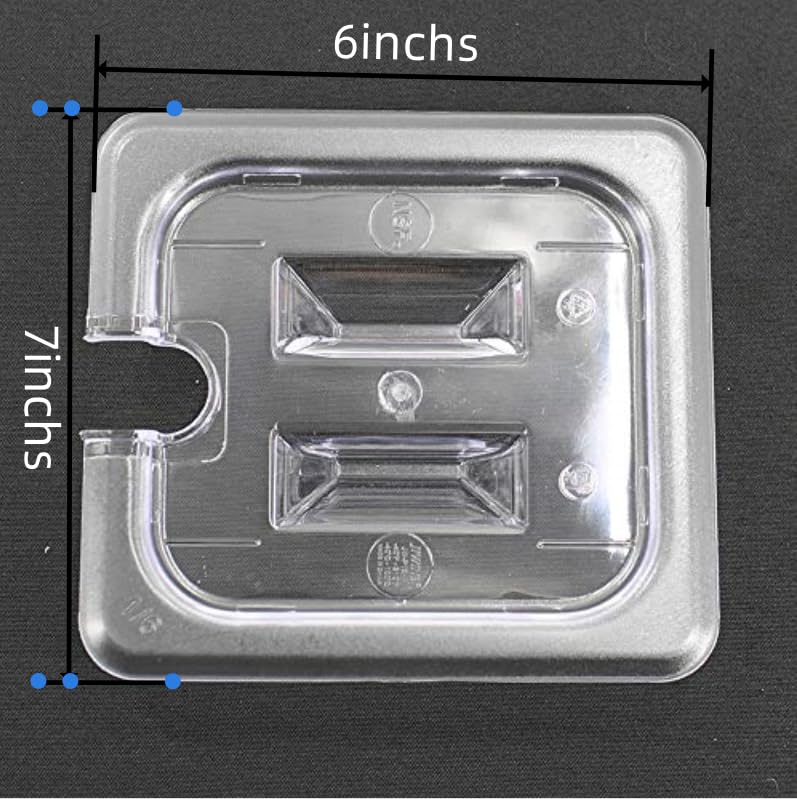 Jiwins MorganGastro 6 Pack 1/6 Size Polycarbonate Food Storage Pan Notched Lid Container Cover - Image 3