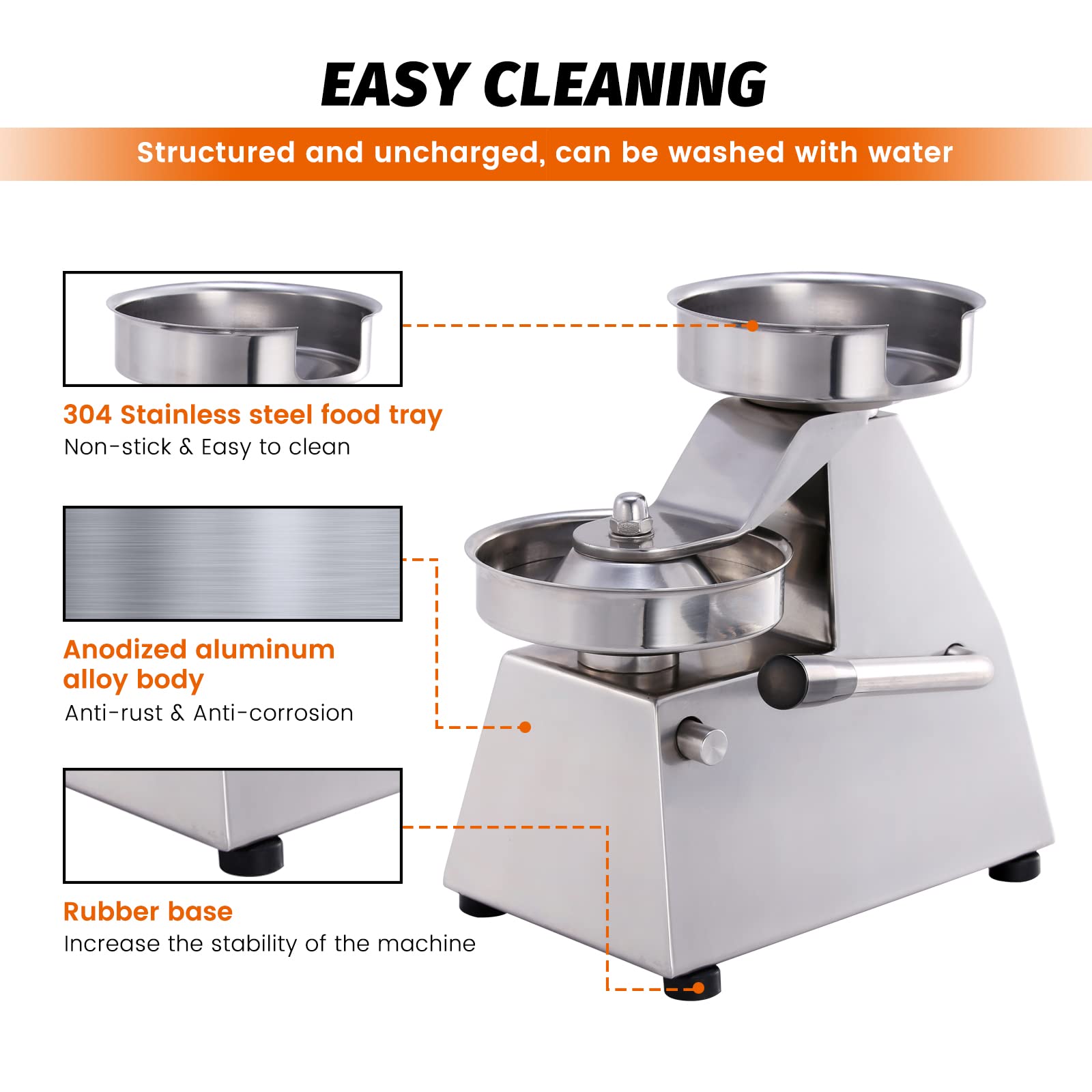 MorganGastro Commercial Hamburger Press Maker and Burger Press (5" Burger Press) - Image 6