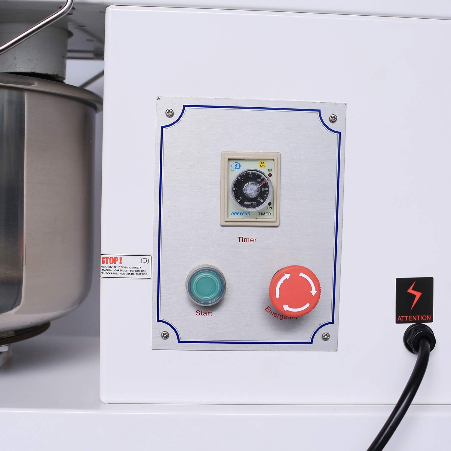 MorganGastro Commercial Dough Food Mixer 50Qt Qt Fixing Head 2 Speed Pizza Bakery - Image 5