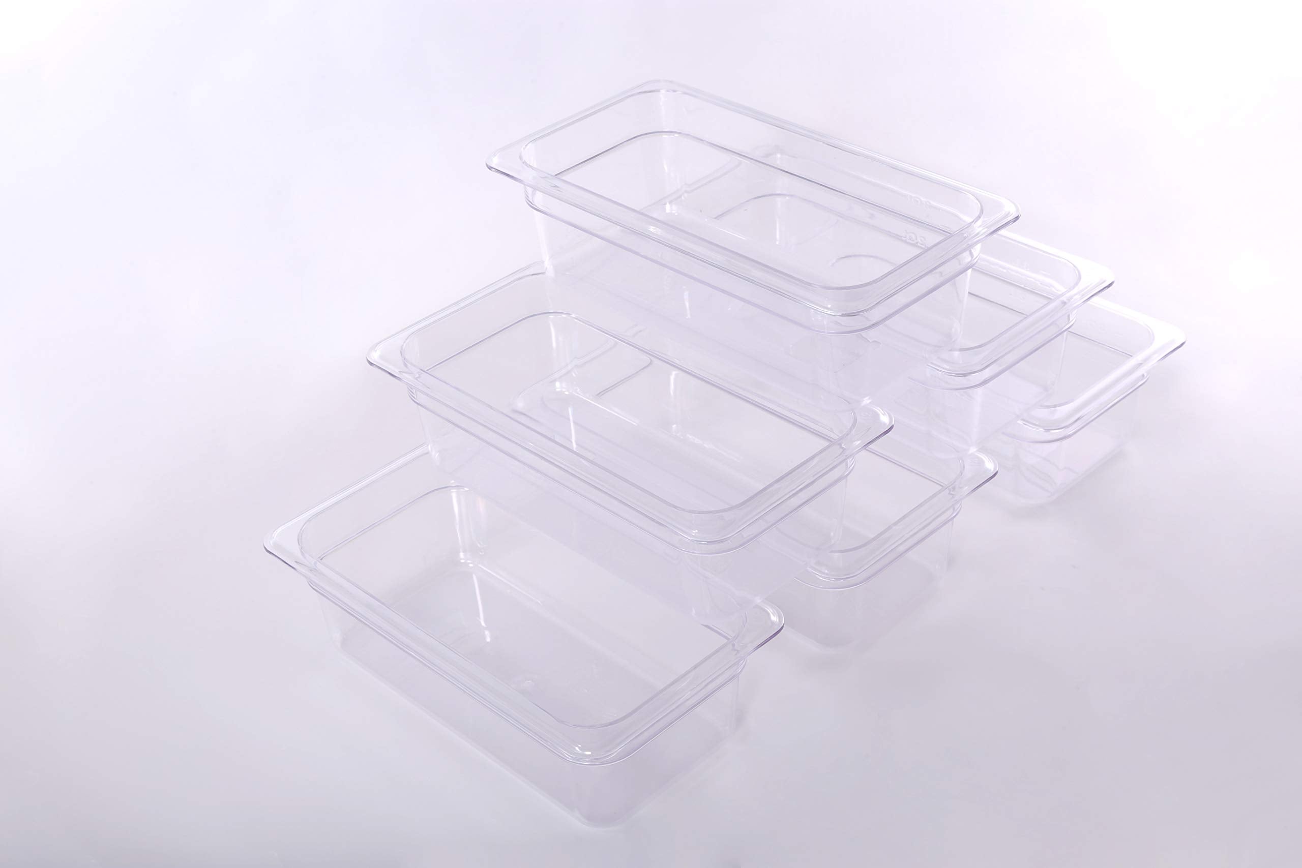 Clivia 6 Pack 1/3 Size Food Pan 2.5" Deep Polycarbonate Storage Prep Container - Image 4