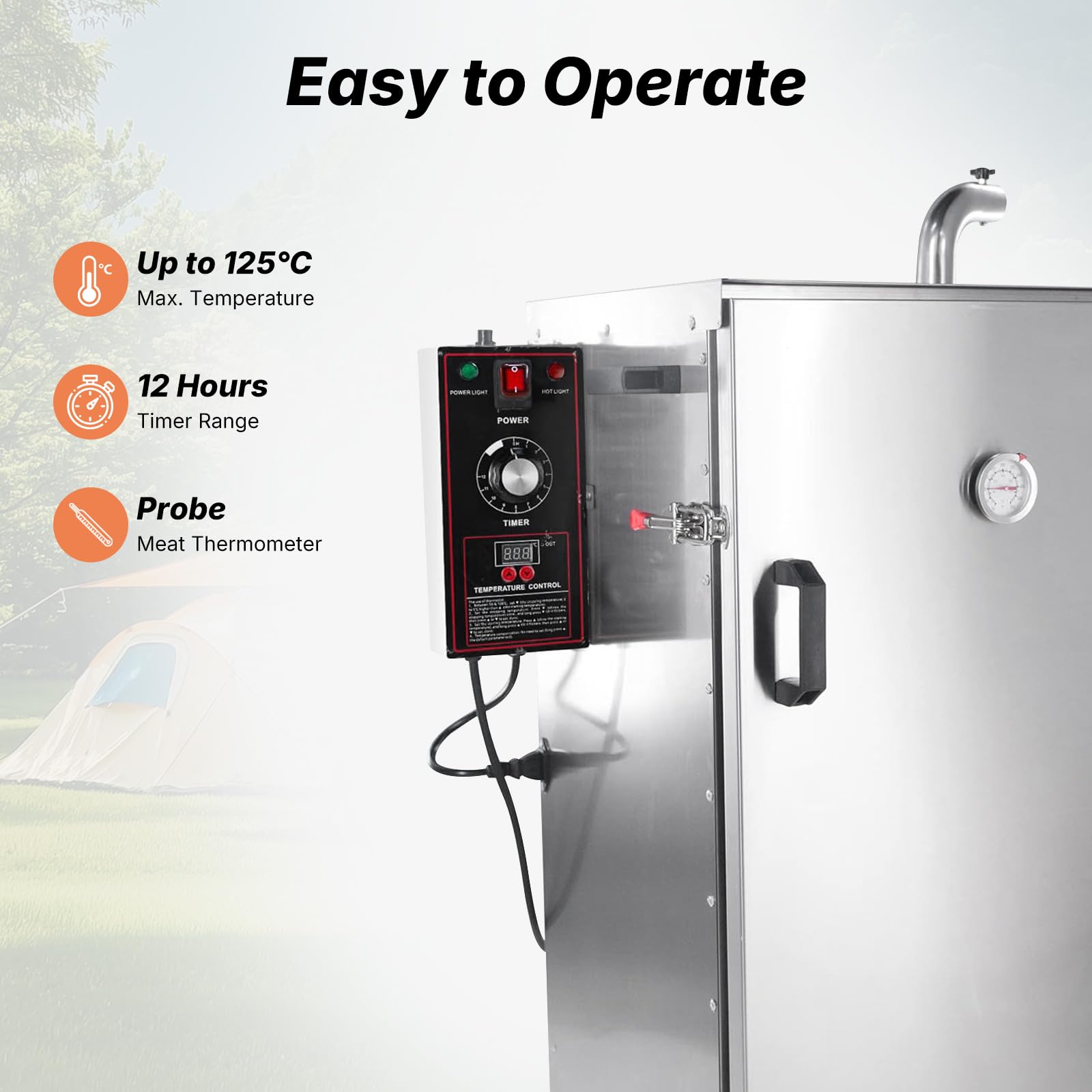 MorganGastro Outdoor Digital Electric Barbecue Smoker 4 Layers BBQ Meat Smoker Grill - Image 5
