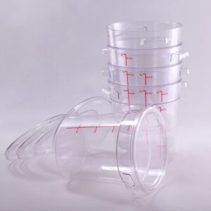 Clivia 5 Pack 4Qt Food Storage Containers With Lids Airtight,Storing Grains With Marks To Measure Food,Store Sugar Rice And flour/Clear