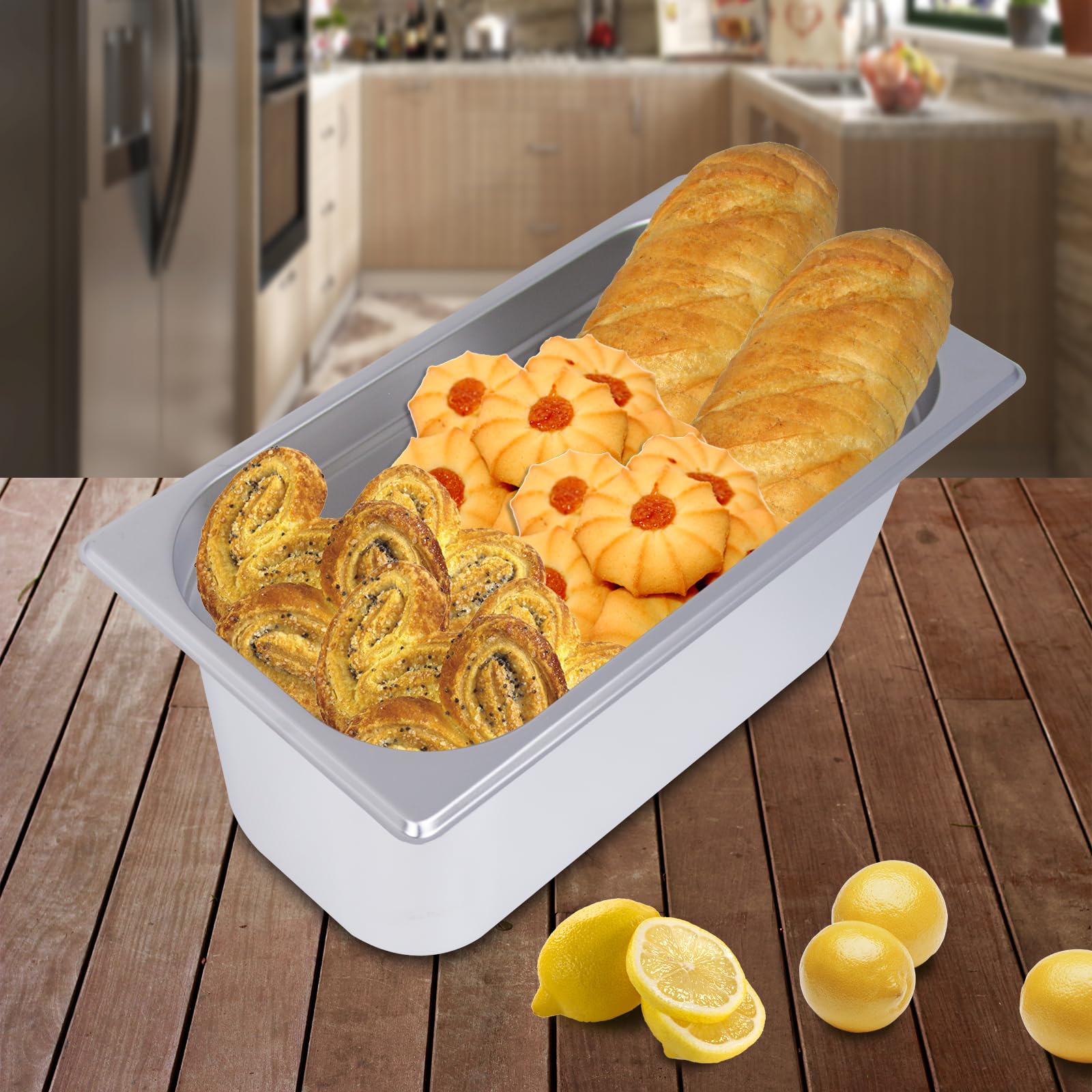 Clivia 1/3 Size Stainless Steel Food Pans,6"Deep Food Containers- Pack of 6 - Image 4