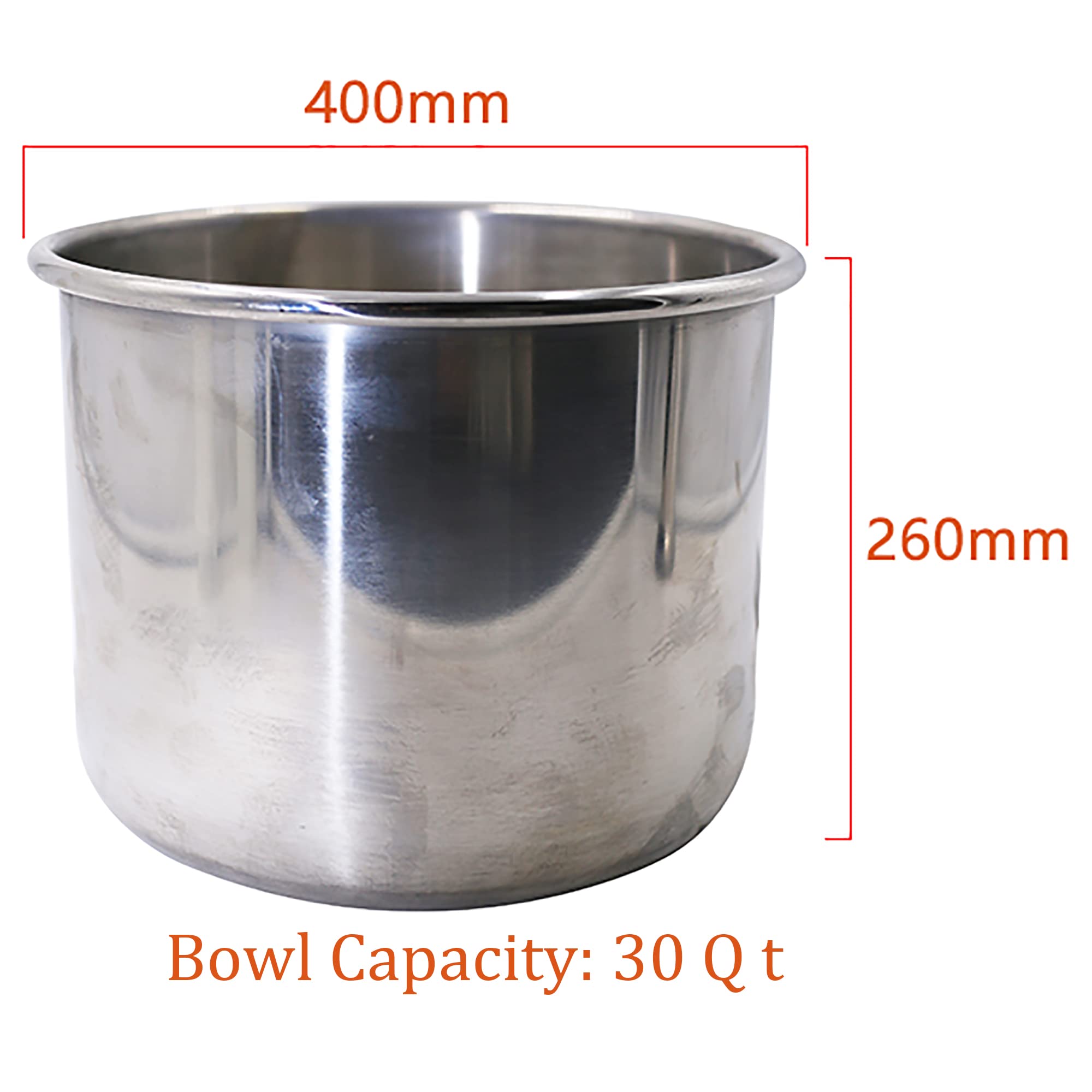 MorganGastro Commercial Dough Mixer, 30 Qt Rising Spiral Mixer Food Mixer Machine Dual Rotating Dough Kneading Machine with Food-grade Stainless Steel Bowl, Security Shield & Timer - Image 2