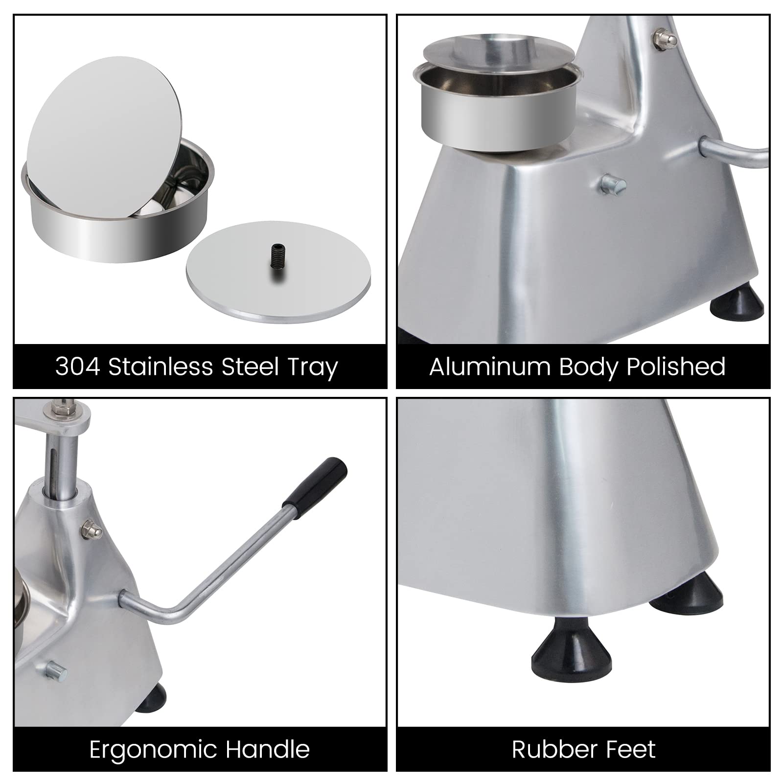 (Official Refurbishment)MorganGastro Commercial Burger Press 3 in 1 Heavy Duty Hamburger Press, Hamburger Patty Maker, with Three Size Trays 4"/5"/6", Includes 1500 Pcs Patty Papers - Image 5
