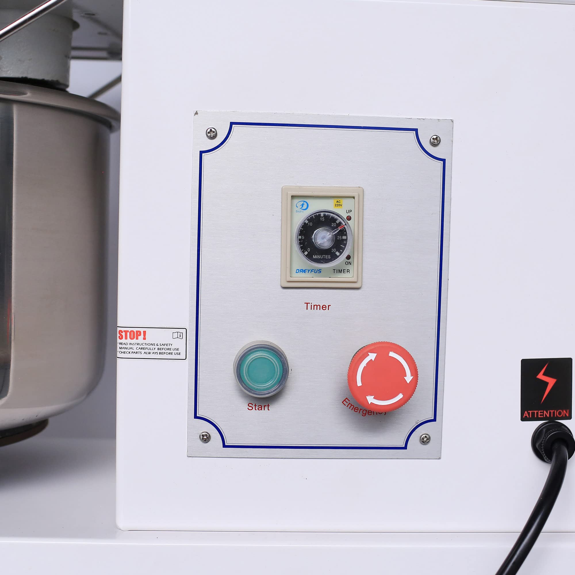 MorganGastro Commercial 60 Qt. Spiral Dough Mixer - 220V/60Hz Phase 3(60 Qt Spiral Mixer) - Image 5