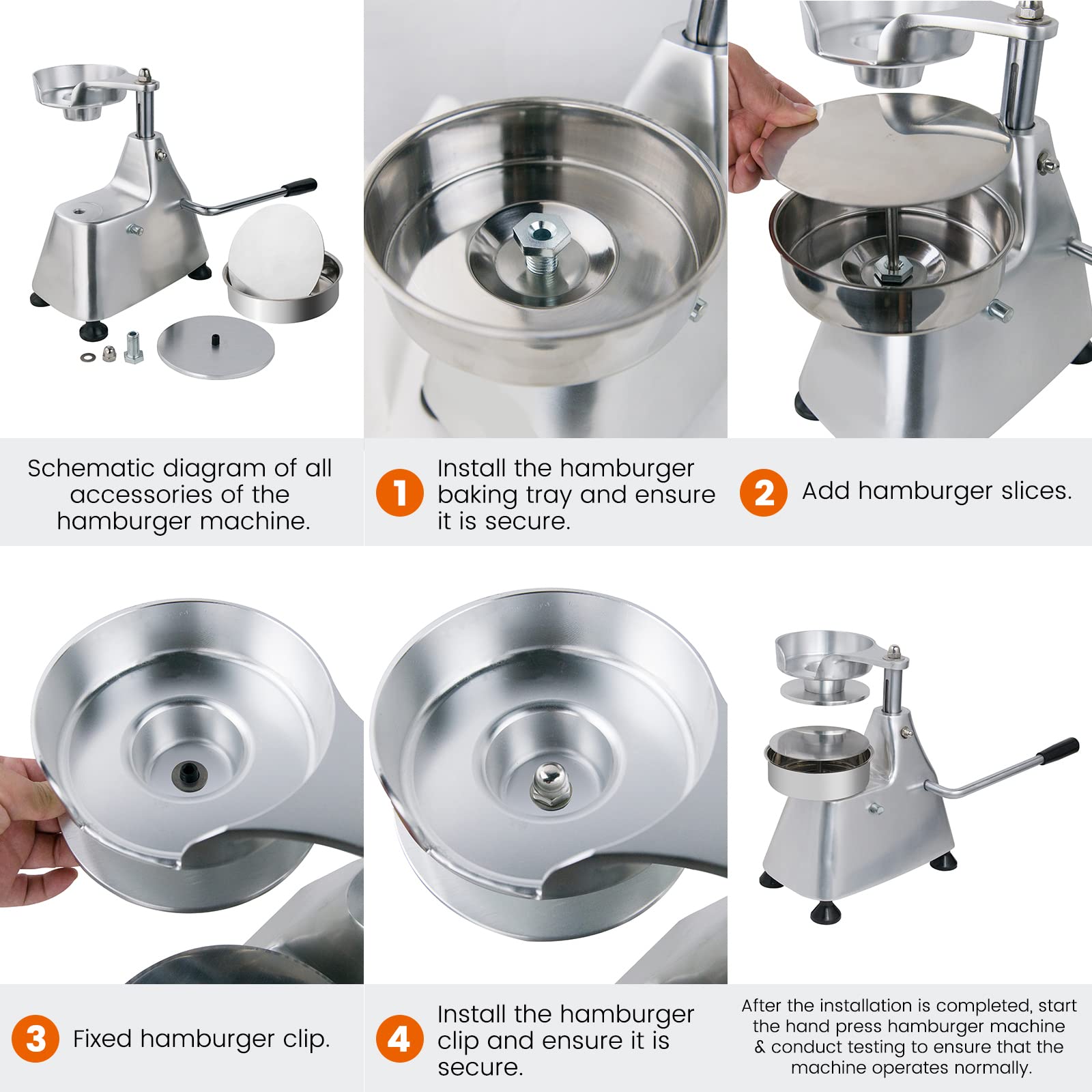 (Official Refurbishment)MorganGastro Commercial Burger Press 3 in 1 Heavy Duty Hamburger Press, Hamburger Patty Maker, with Three Size Trays 4"/5"/6", Includes 1500 Pcs Patty Papers - Image 7