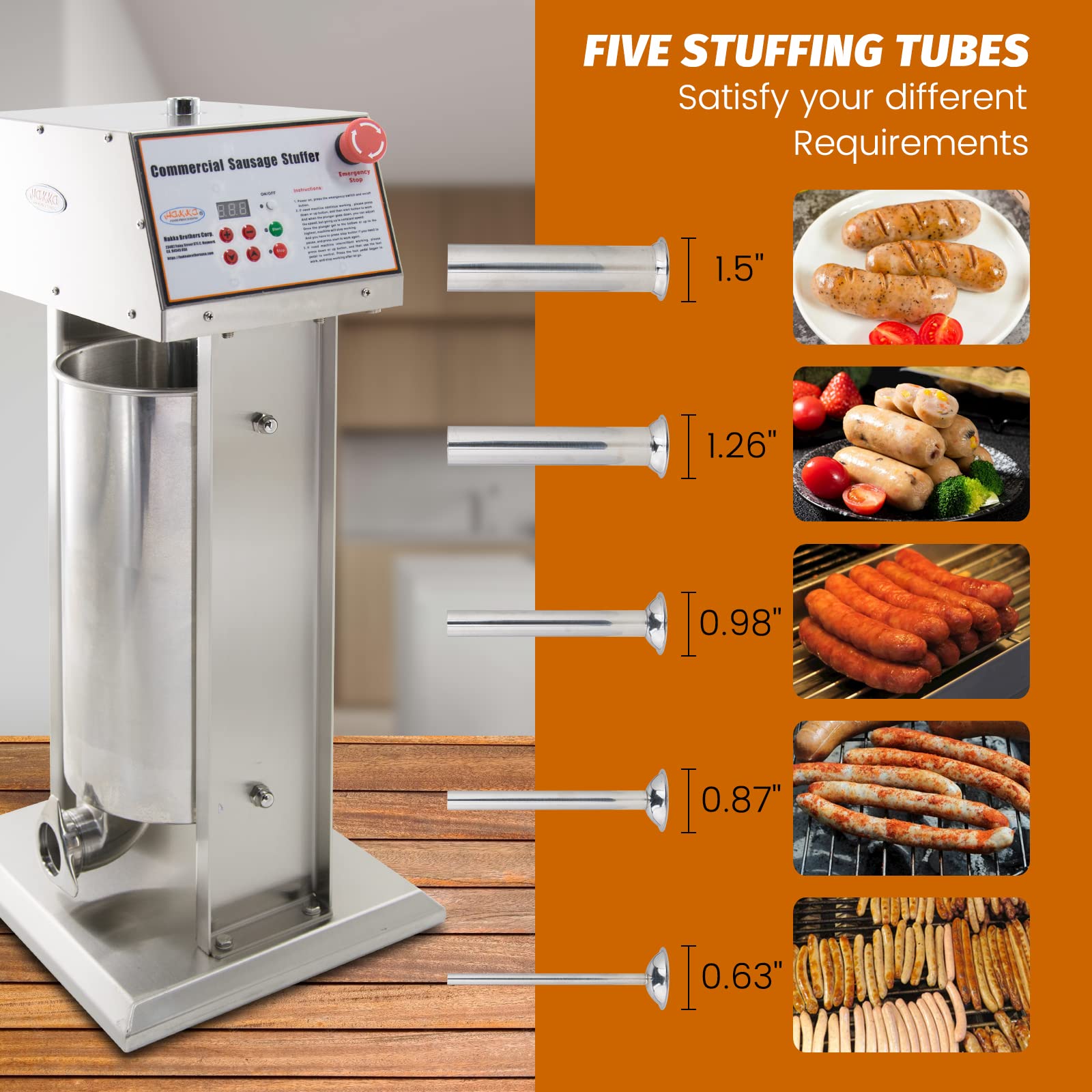 (Official refurbishment)MorganGastro Commercial 30LB Stainless Steel Electric Sausage Stuffer and Vertical Sausage Maker - Image 2