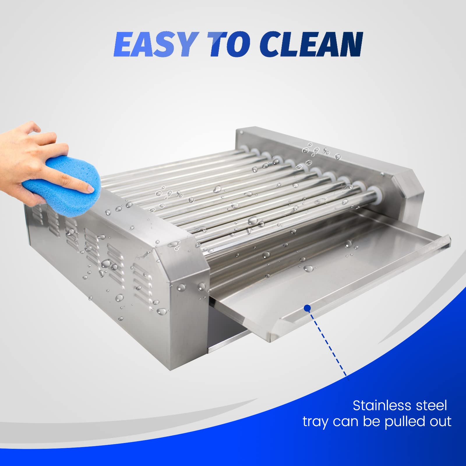 EasyRose Commercial Hot Dog Roller Grill with 11 Rollers(Official Refurbishment) - Image 6