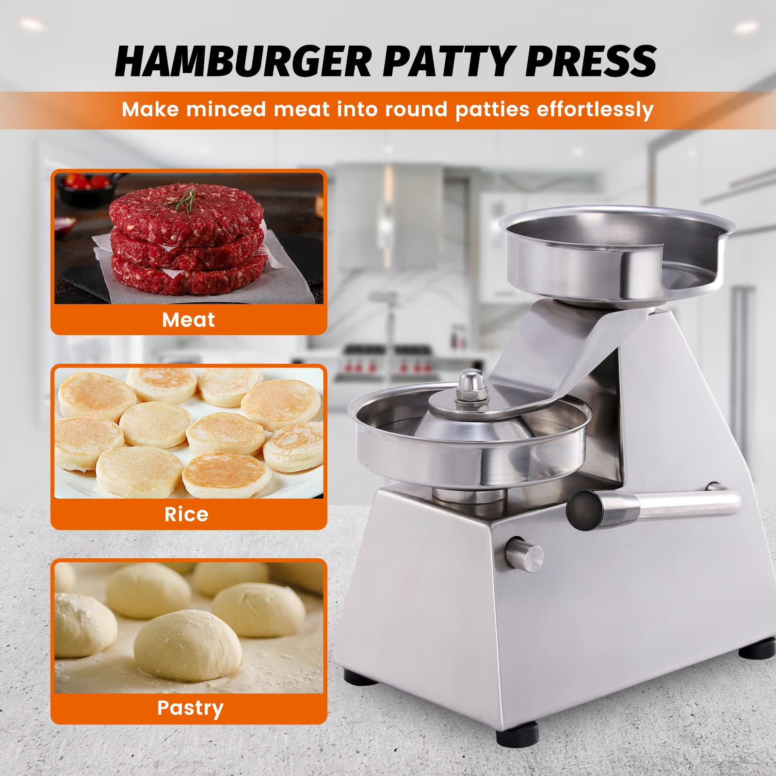 MorganGastro Commercial Hamburger Press Maker and Burger Press (4" Burger Press) - Image 7