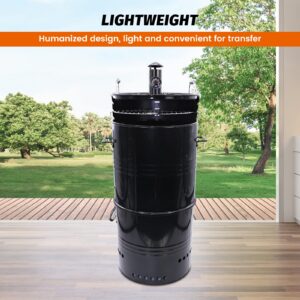 MorganGastro Vertical Charcoal Smoker, Multi-Function 20 Inch Barbecue and Charcoal Smoker Grill Heavy Duty Round BBQ Grill for Outdoor Cooking Camping
