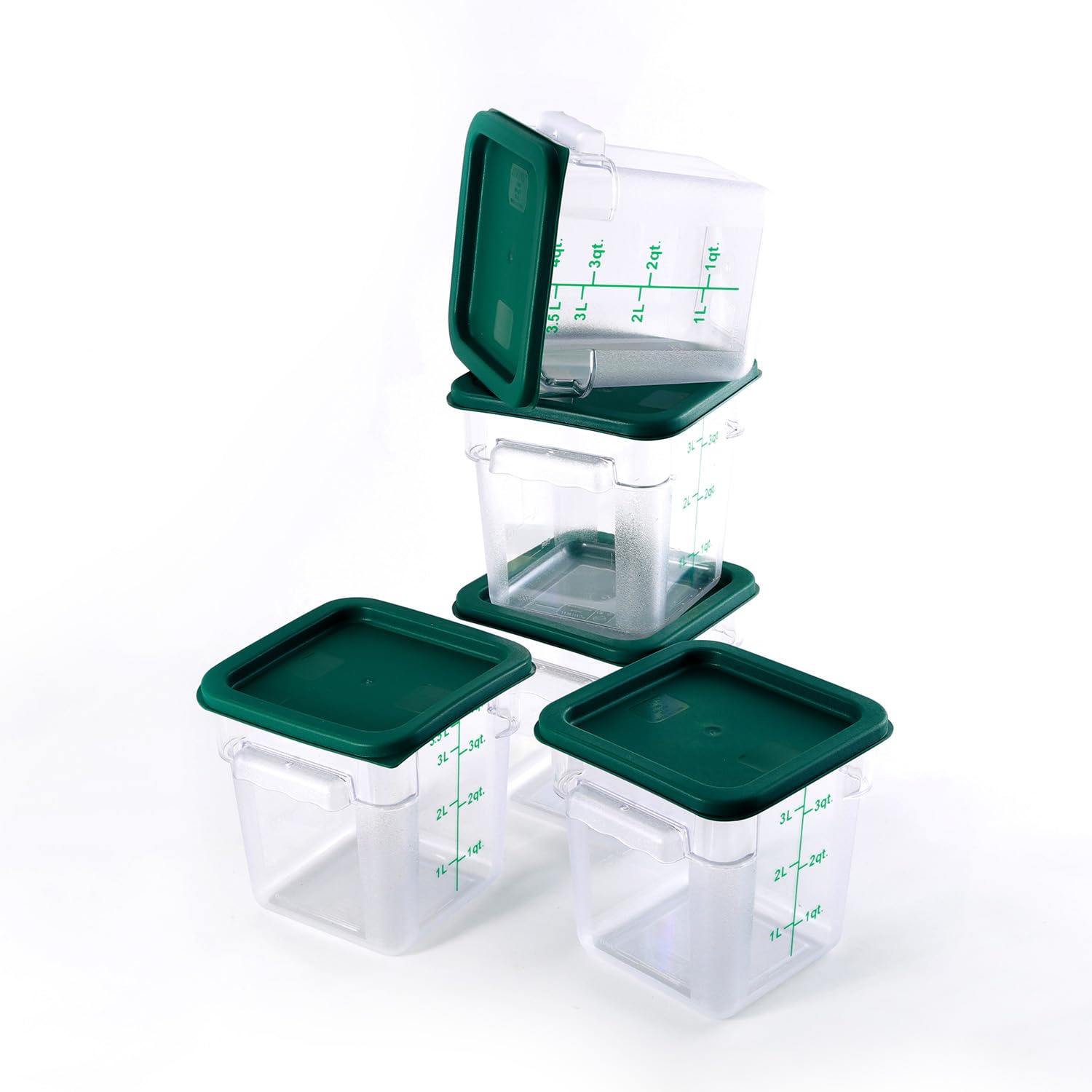 Clivia 4 Qt Commercial Grade Square Food Storage Containers with Lids,Polycarbonate,Clear - Case of 5 - Image 5