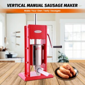 MorganGastro Sausage Stuffer 7 Lb/3 L Two Fill Rate Spray-painted Steel Vertical 7 Lb Sausage Maker(CV-3)