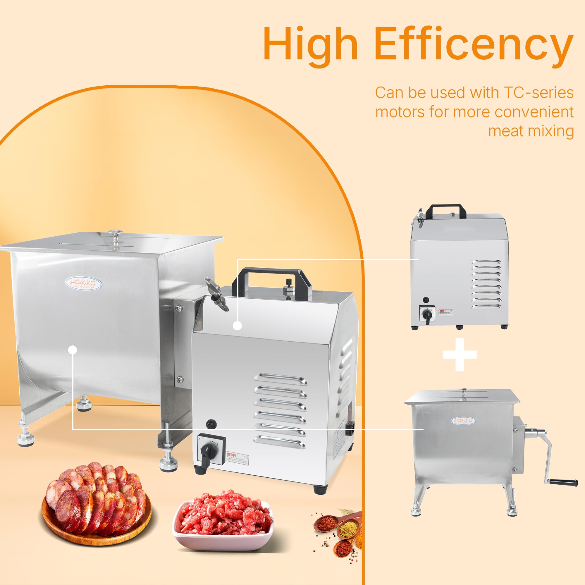 MorganGastro 45L/90lb Manual Meat Mixer Stainless Steel Hopper Food Mixer Machine - Image 7