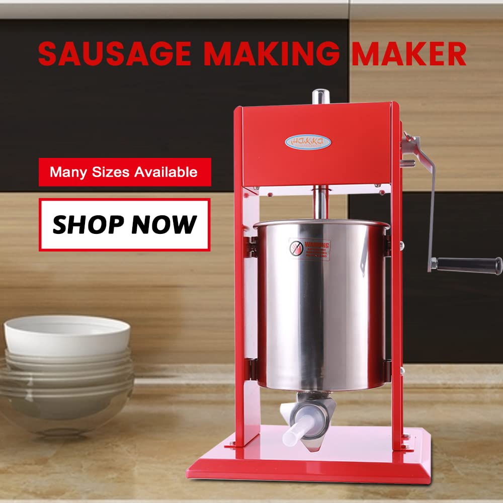 MorganGastro 22 Lbs(10 Liter) Sausage Stuffer 2 Speed Stainless Steel Vertical Meat Filler(Official Refurbishment)