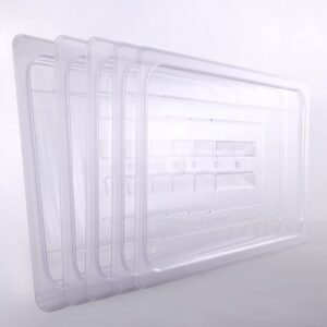 Clivia 6-Pcs Food Pan Lid Full Size Clear Polycarbonate Hotel Pan Cover with handle